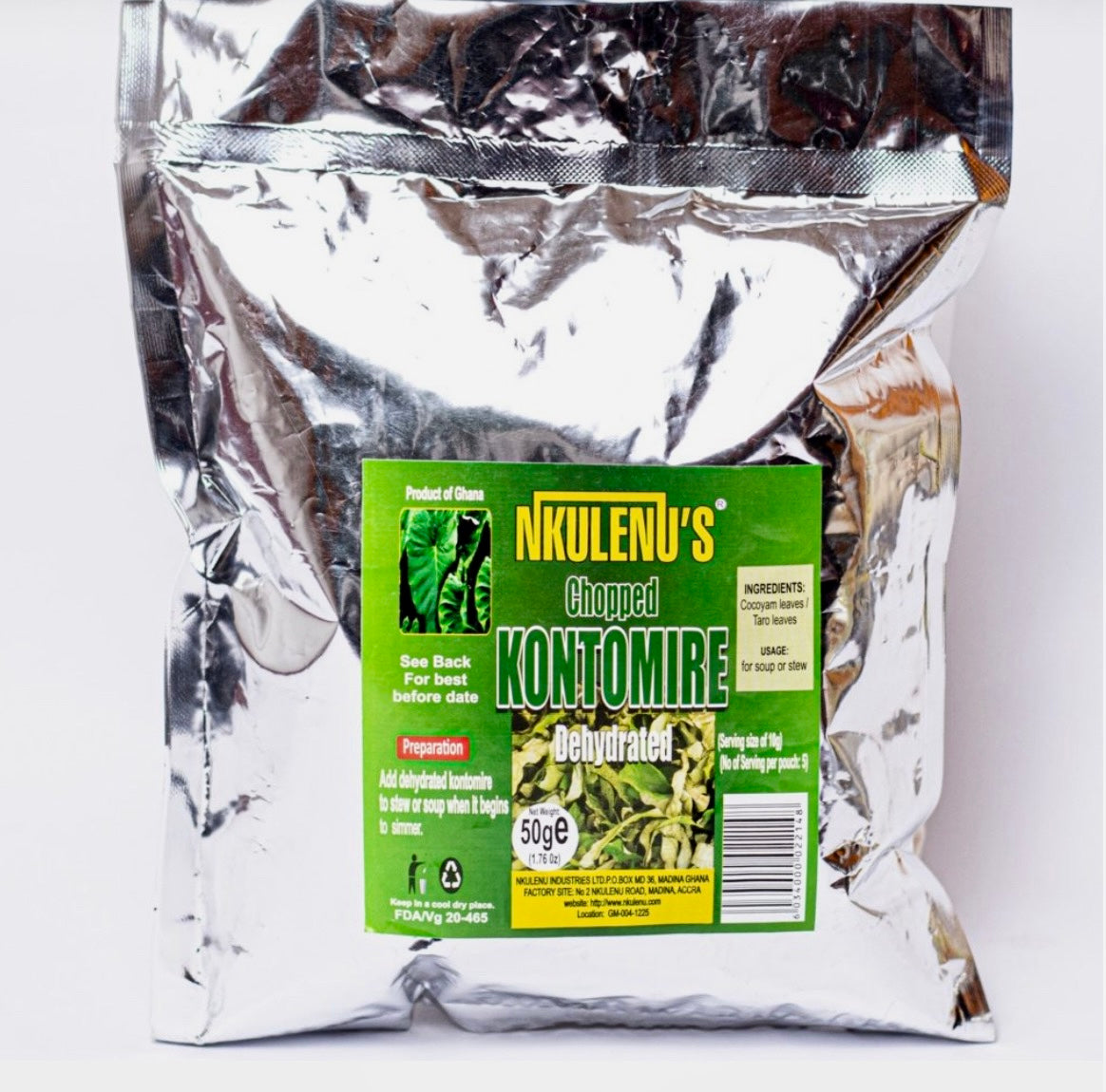 Nkulenu Chopped Dehydrated Kontomire (x2)