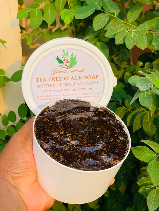 Black Soap with Peppermint, Rose Oil & Tumeric (500g)